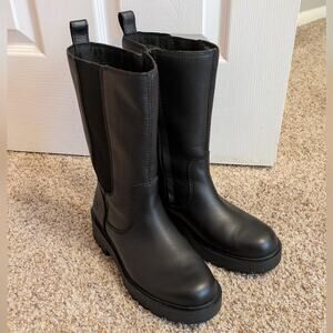 UGG Black Leather Holzer Boots US8